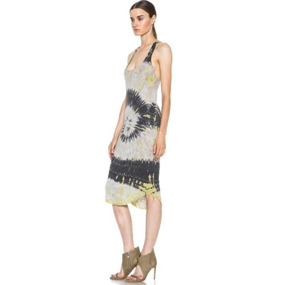 Raquel Allegra Tie Die Deep Scoop Neck Racerback Tank Dress 2